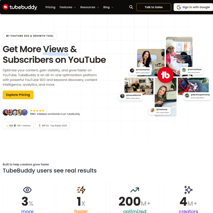 tubebuddy.com homepage screenshot