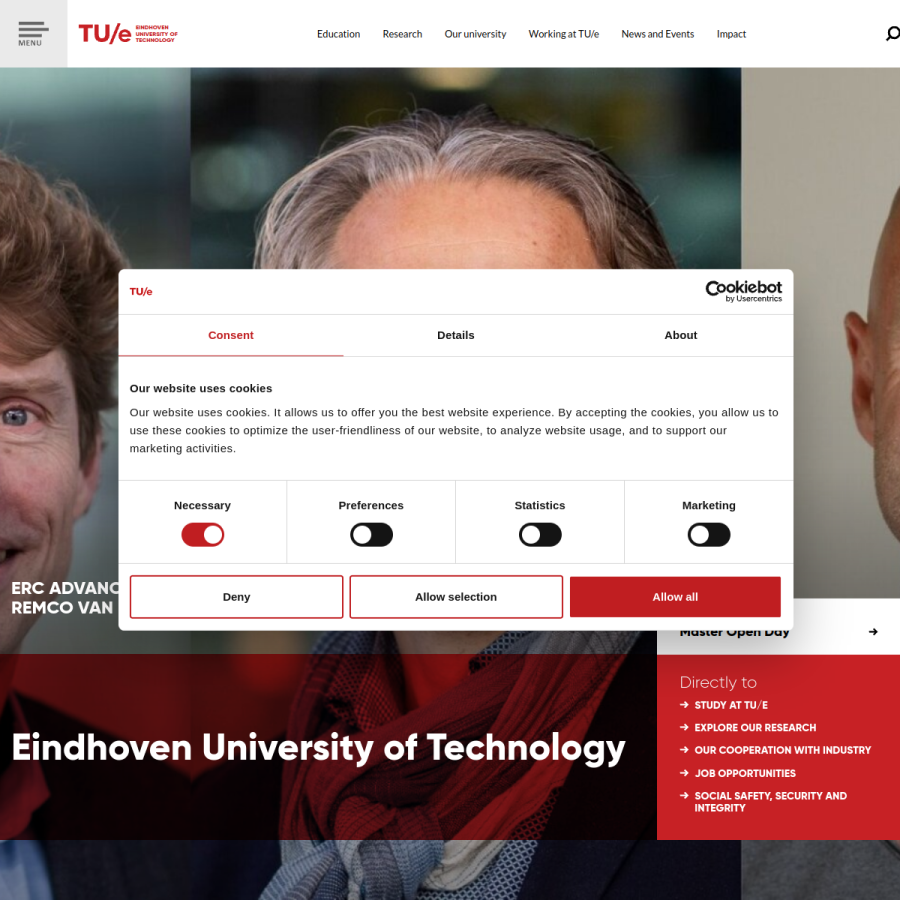 tue.nl homepage screenshot