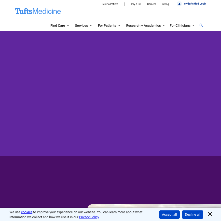 tuftsmedicalcenter.org homepage screenshot