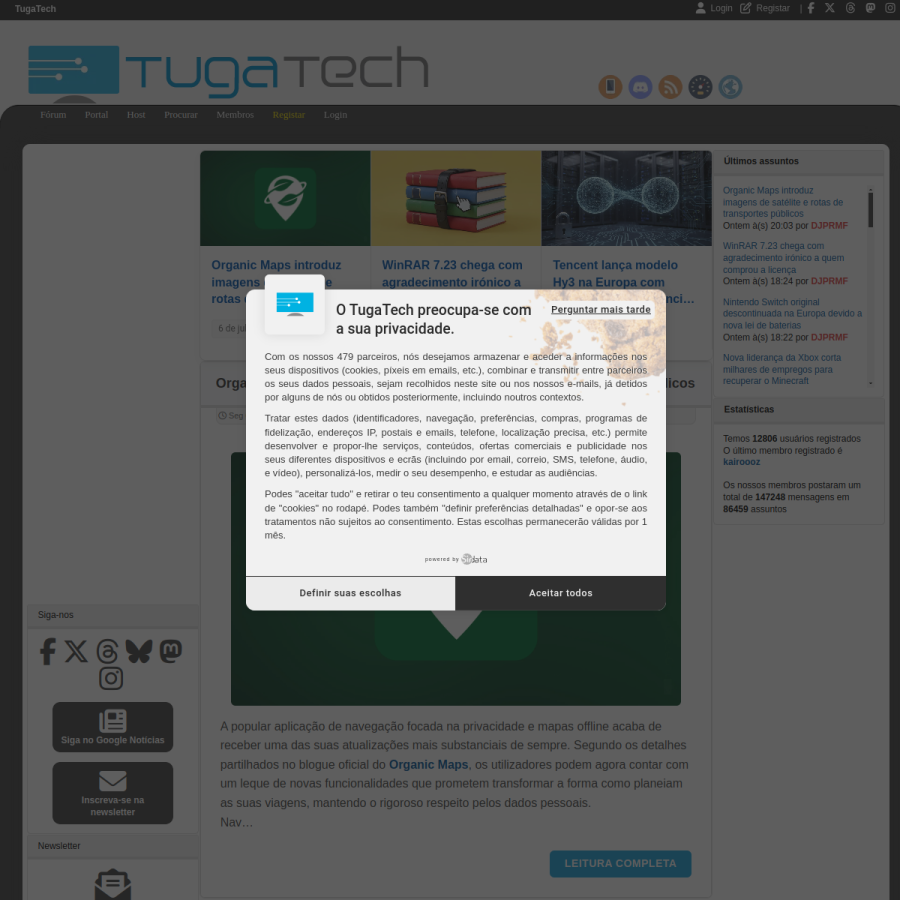 tugatech.com.pt homepage screenshot