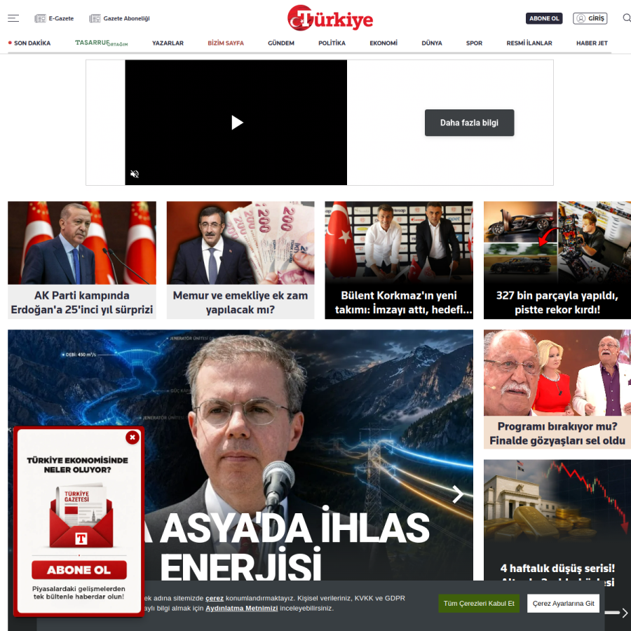 turkiyegazetesi.com.tr homepage screenshot