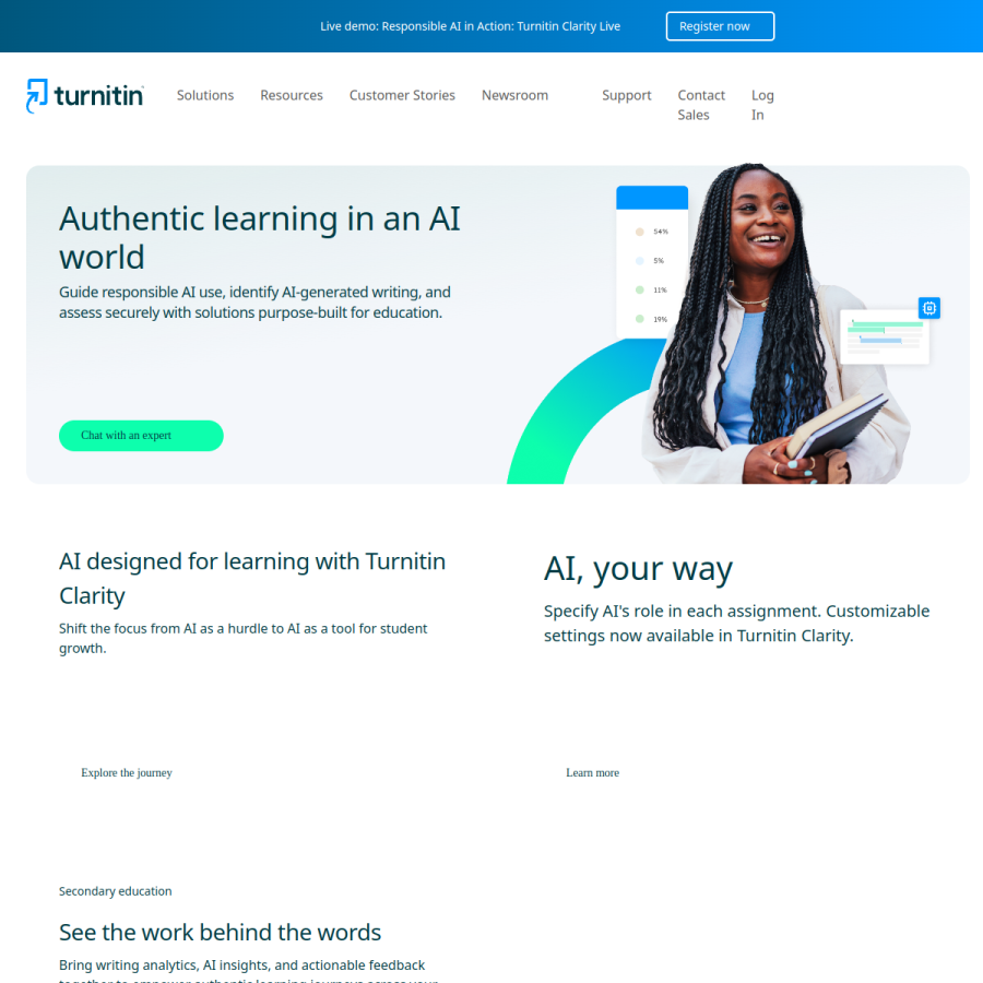 turnitin.com homepage screenshot