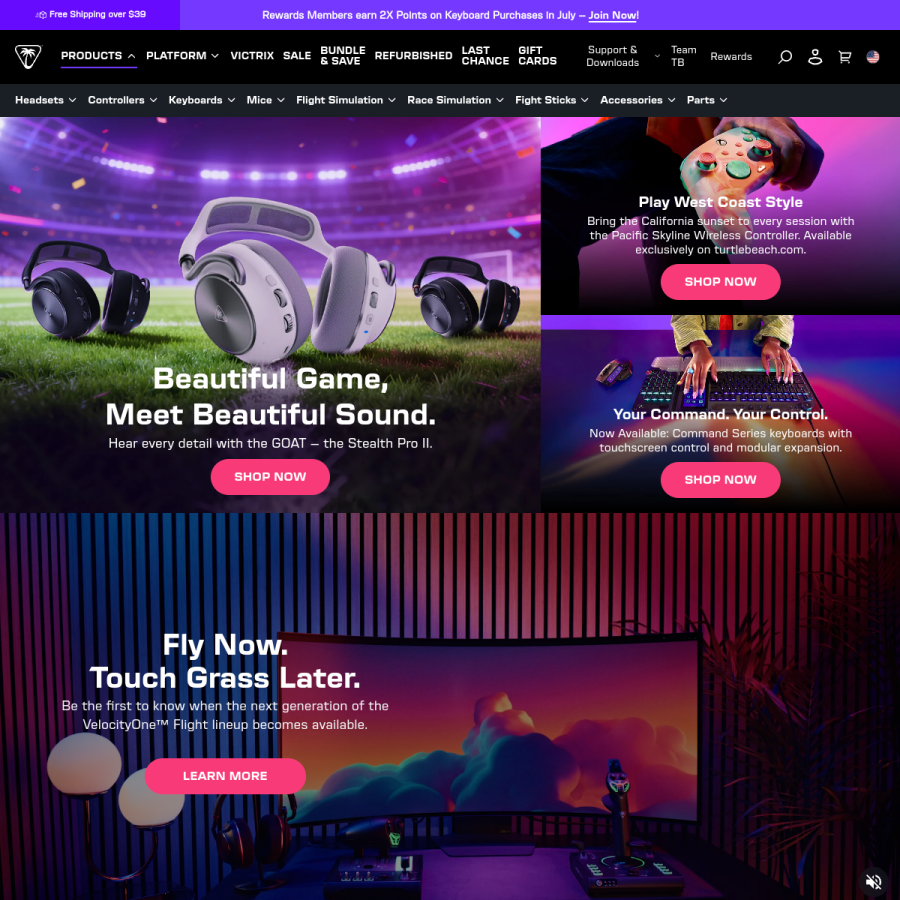 turtlebeach.com homepage screenshot