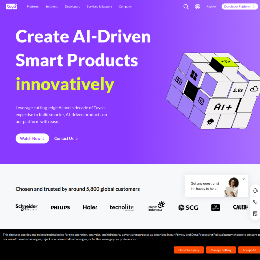 tuya.com homepage screenshot