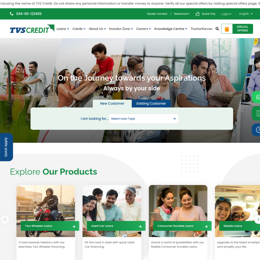 tvscredit.com homepage screenshot