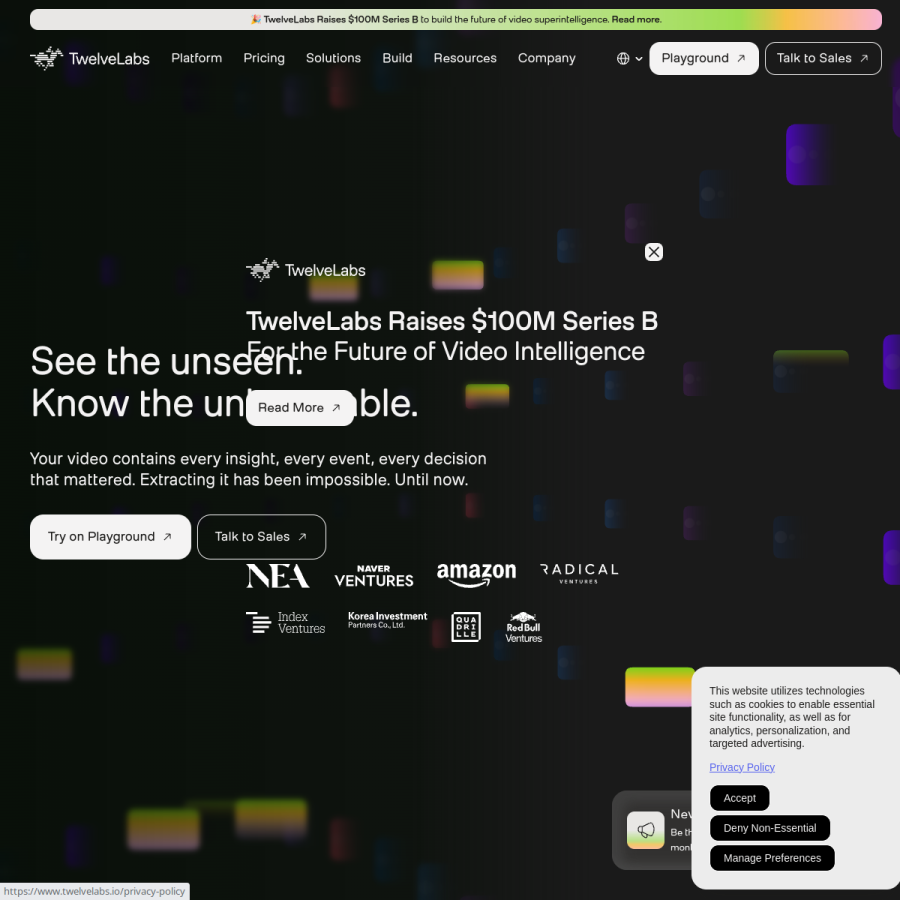 twelvelabs.io homepage screenshot