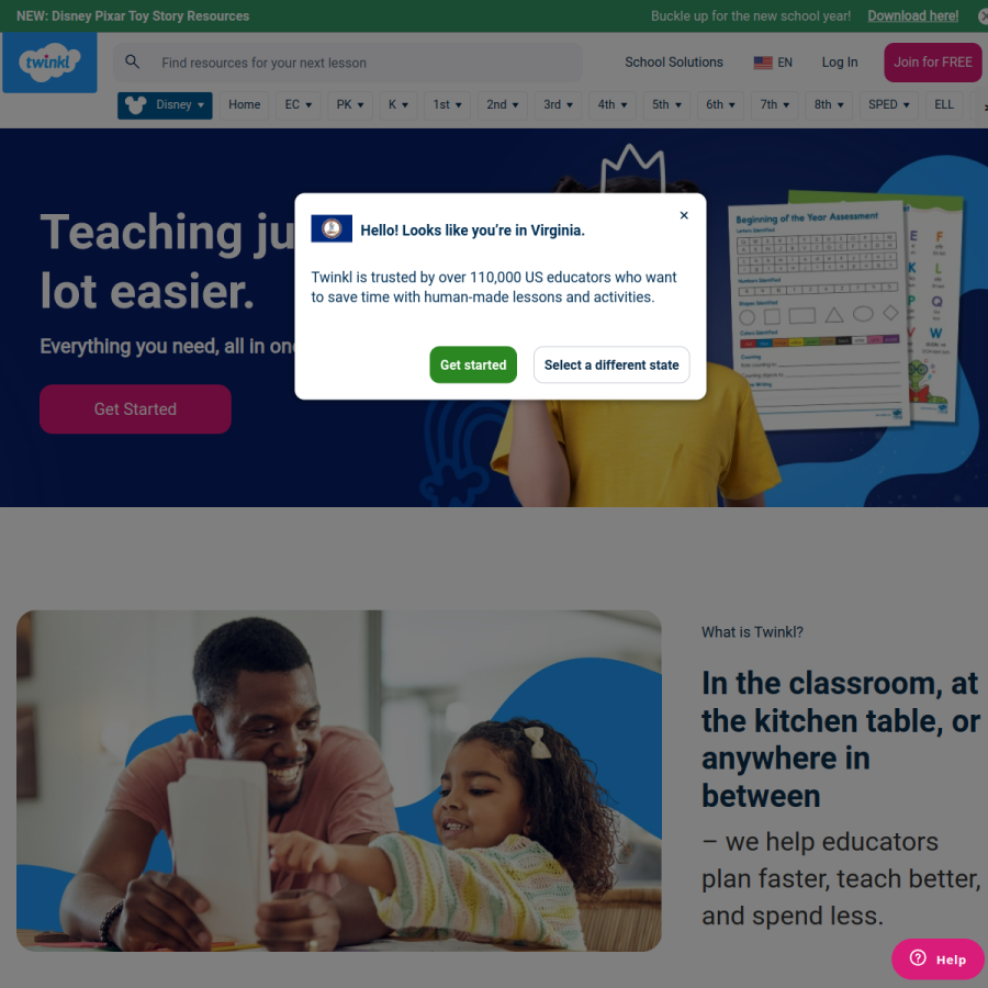 twinkl.it homepage screenshot