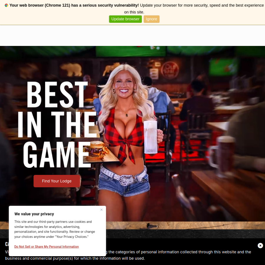 twinpeaksrestaurant.com homepage screenshot