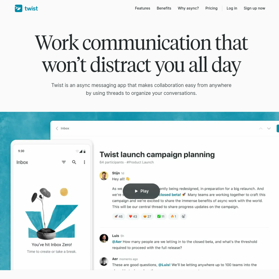 twist.com homepage screenshot