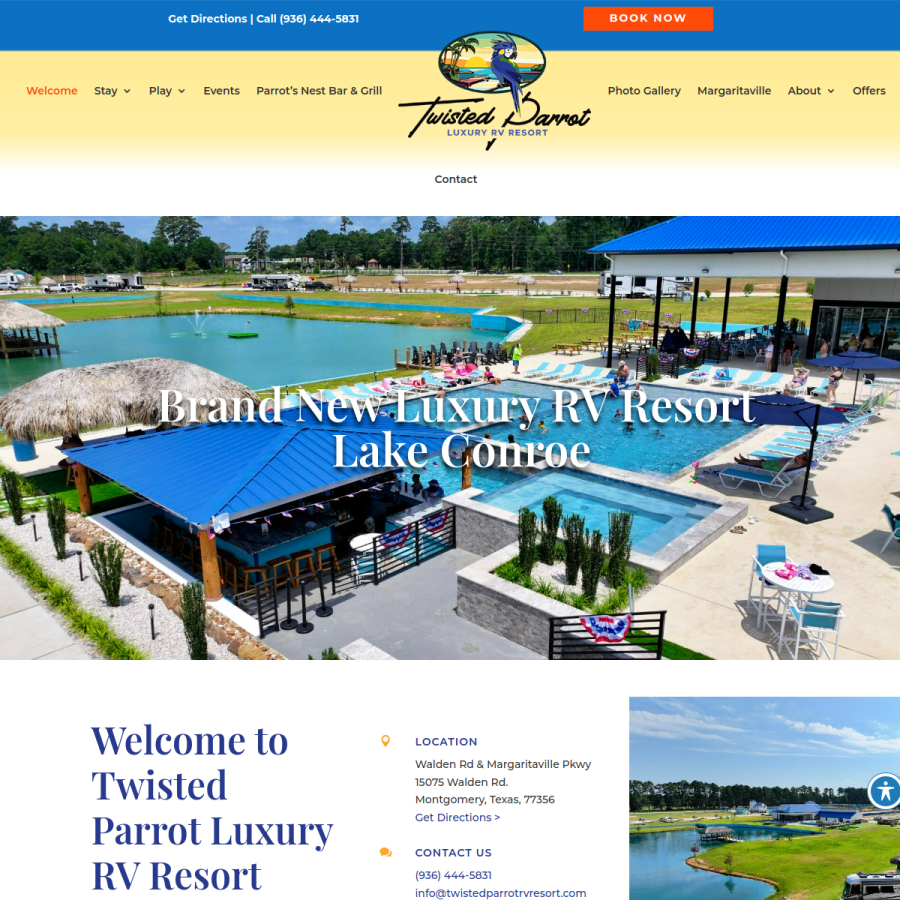 twistedparrotrvresort.com homepage screenshot