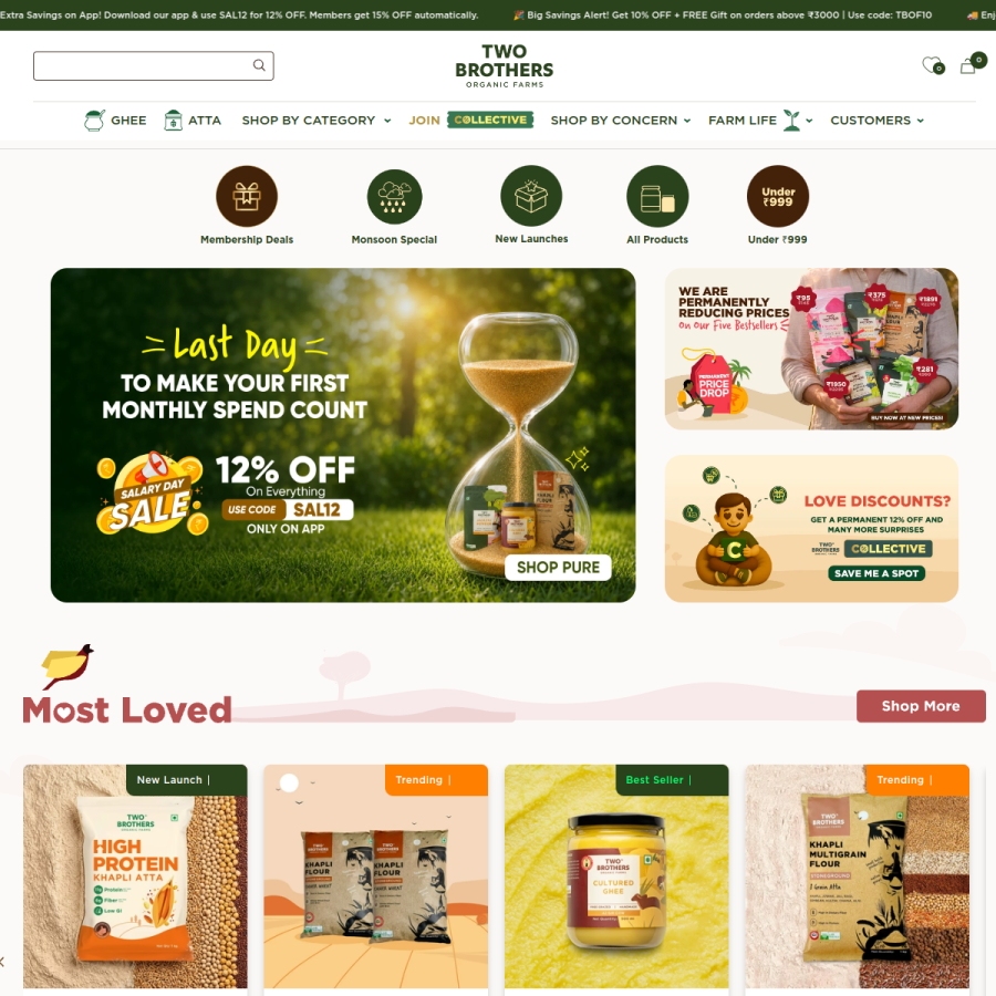 twobrothersindiashop.com homepage screenshot