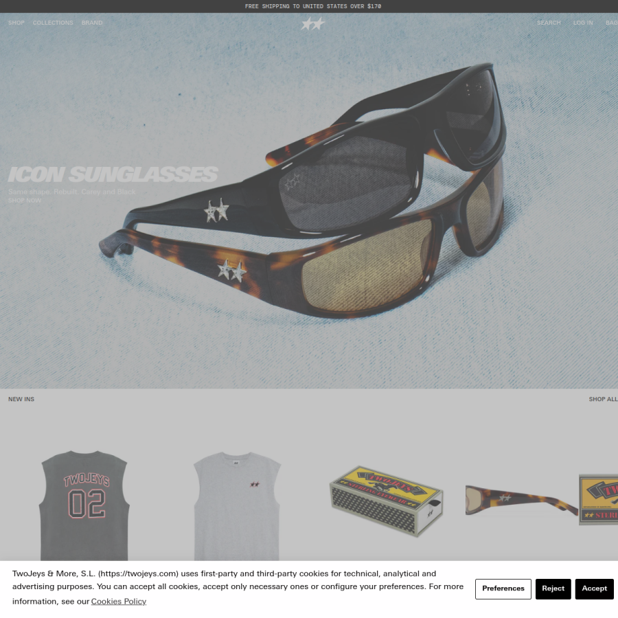 twojeys.com homepage screenshot