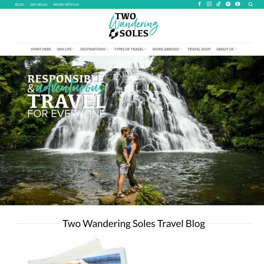 twowanderingsoles.com homepage screenshot