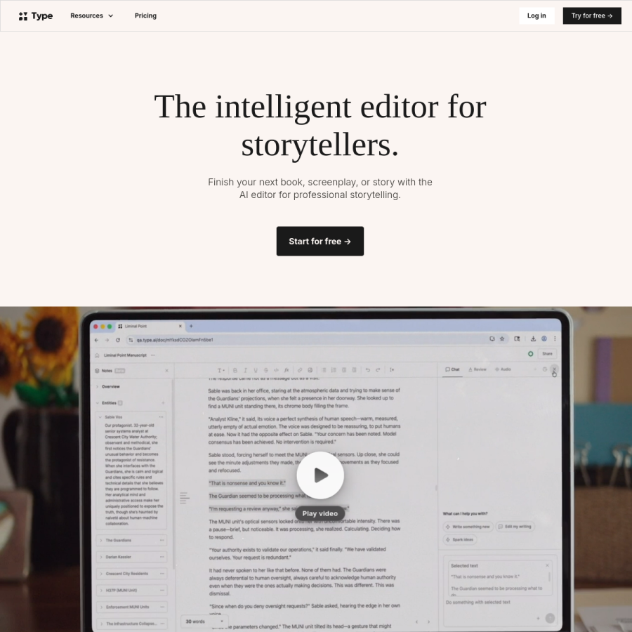 type.ai homepage screenshot