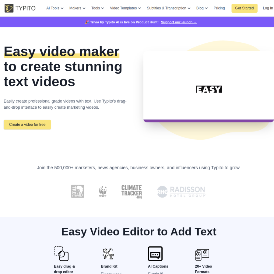 typito.com homepage screenshot