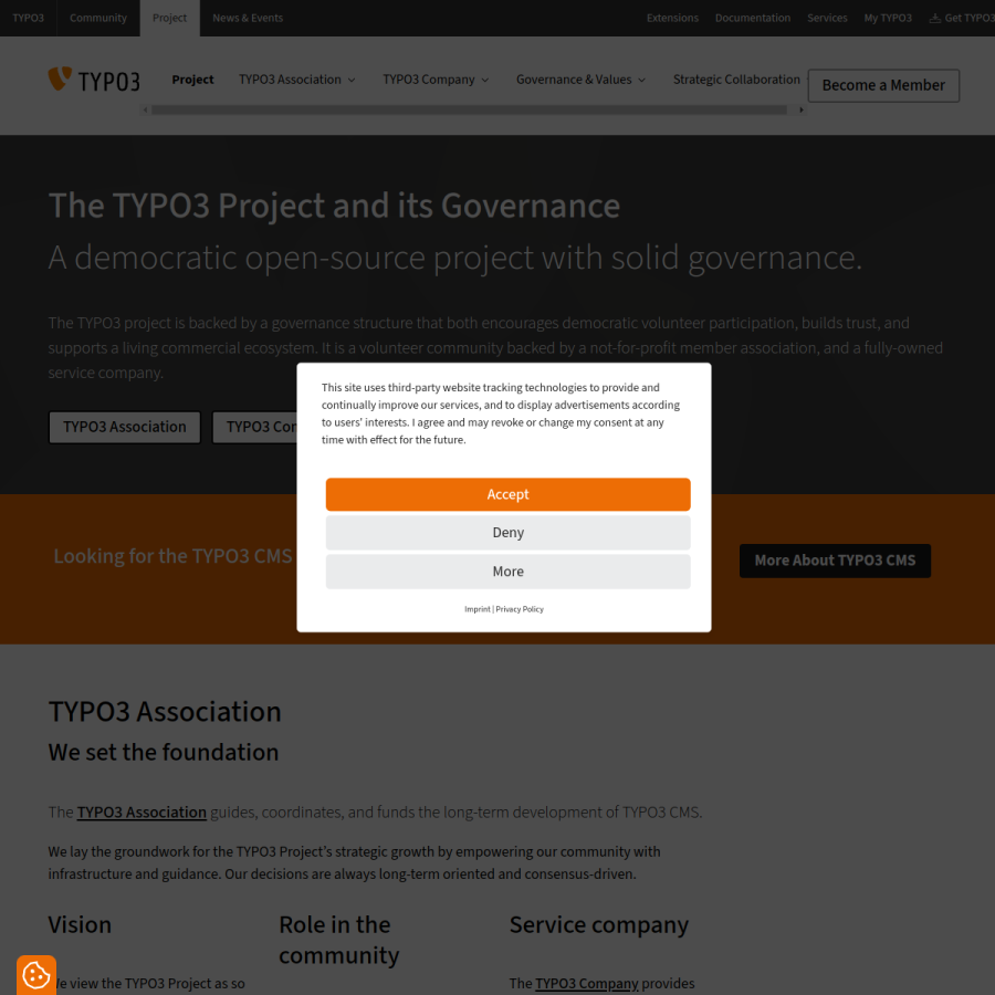 typo3.org homepage screenshot