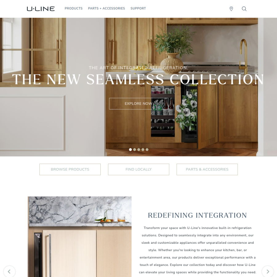 u-line.com homepage screenshot