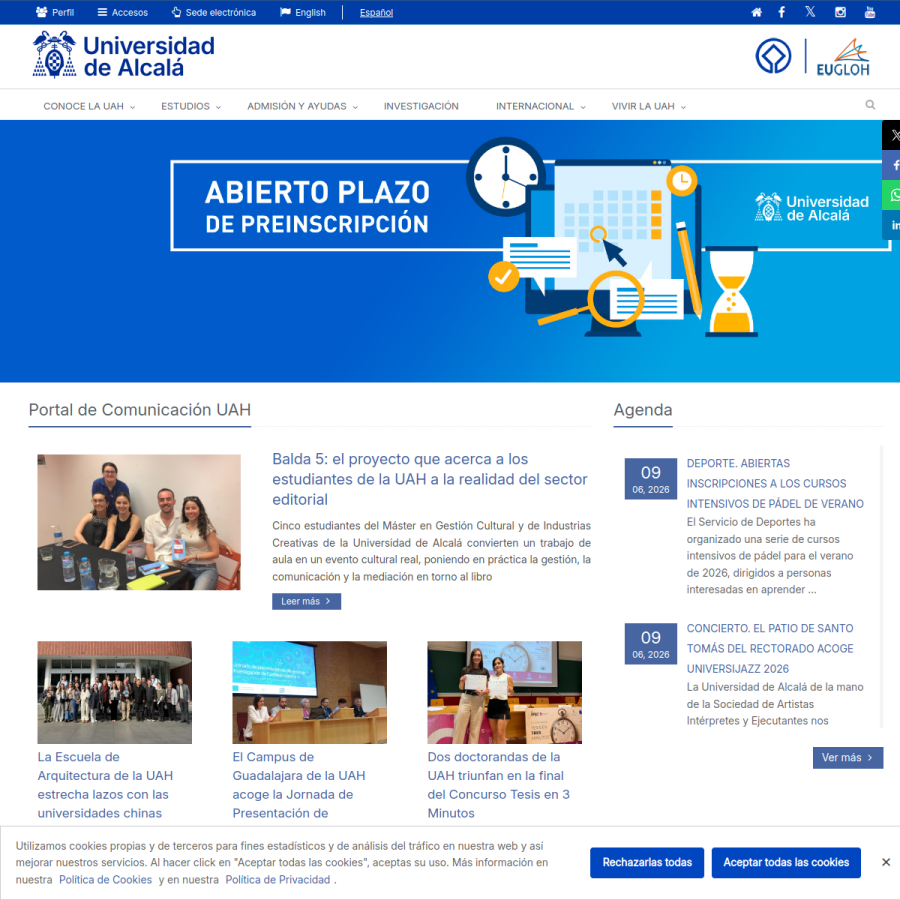 uah.es homepage screenshot