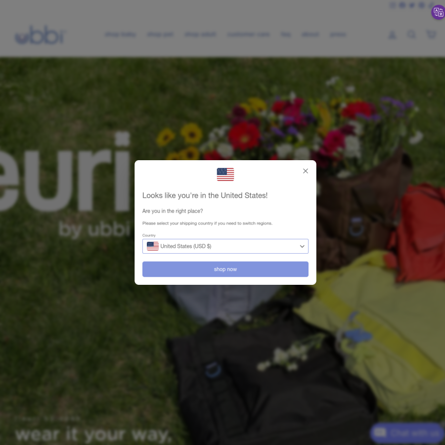 ubbiworld.com homepage screenshot