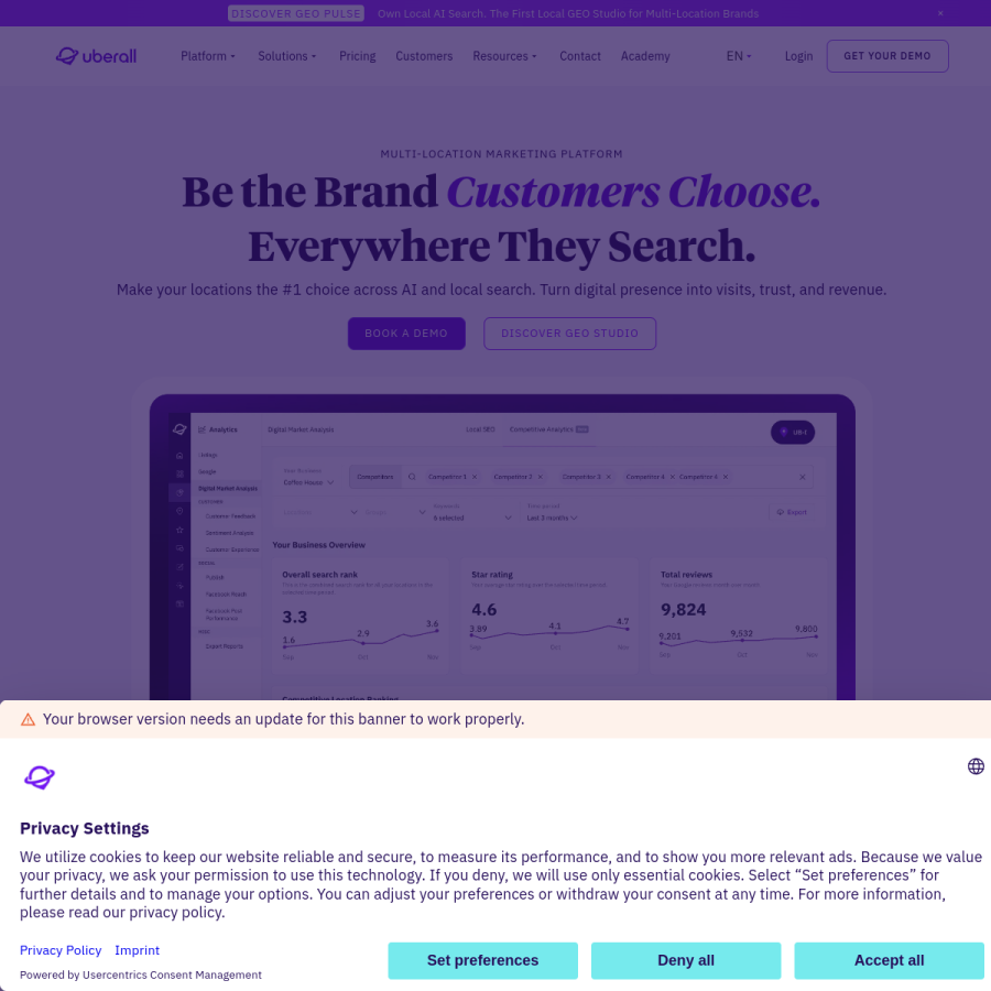 uberall.com homepage screenshot