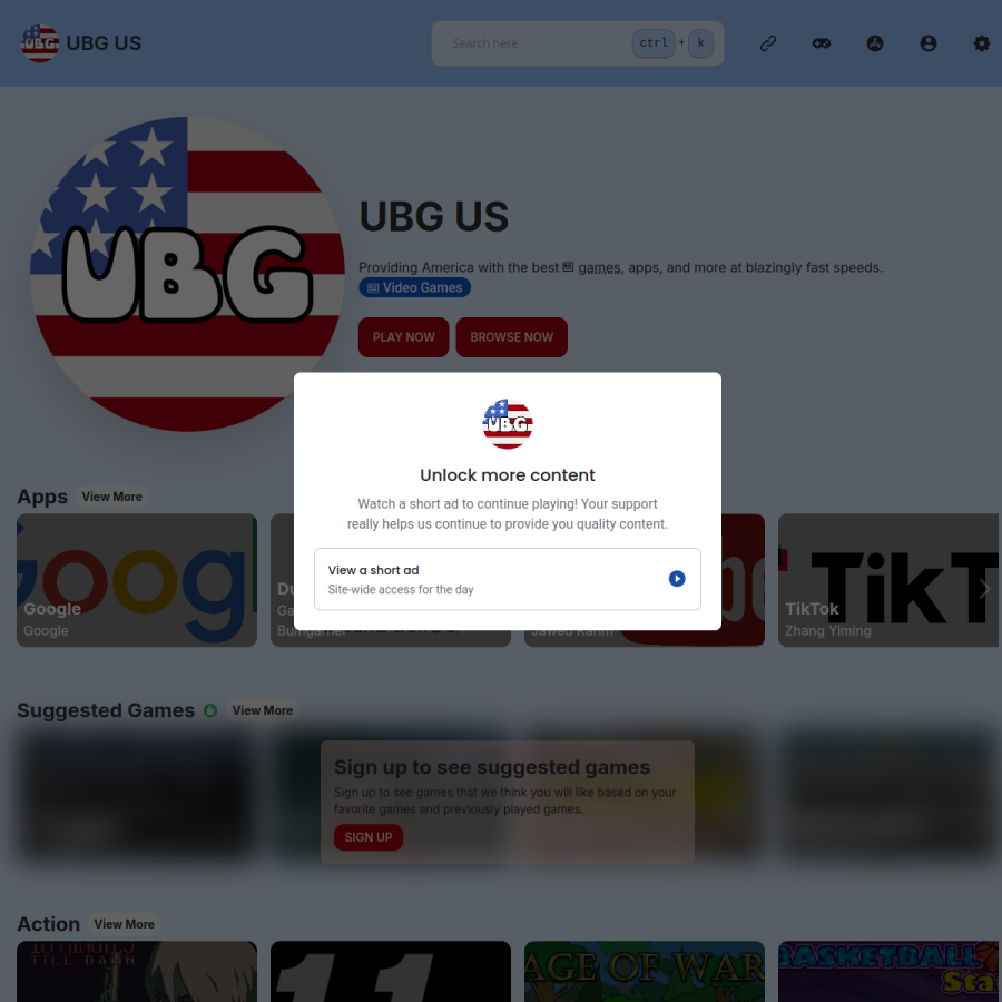 ubgus.net homepage screenshot