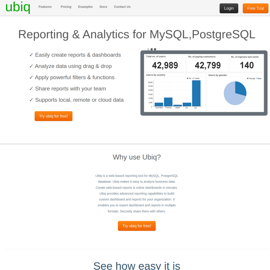 ubiq.co homepage screenshot