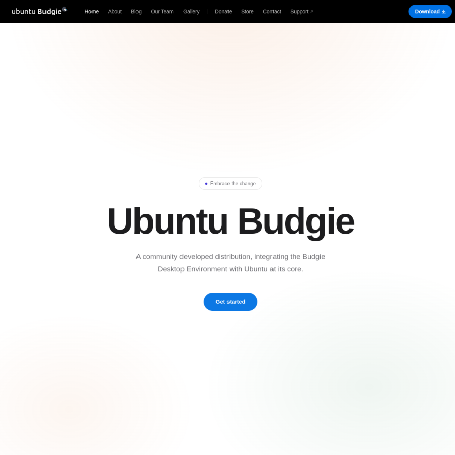 ubuntubudgie.org homepage screenshot