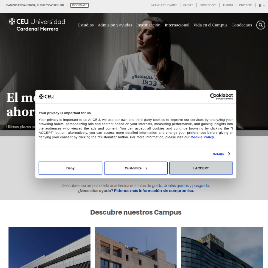 uchceu.es homepage screenshot