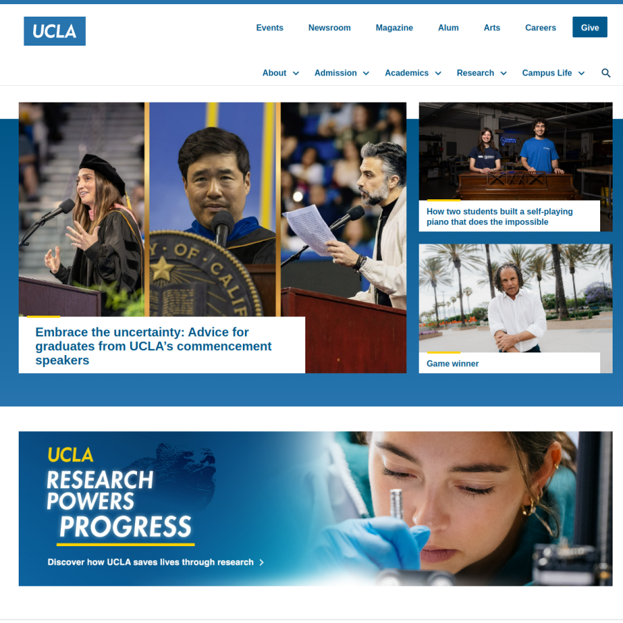 ucla.edu homepage screenshot