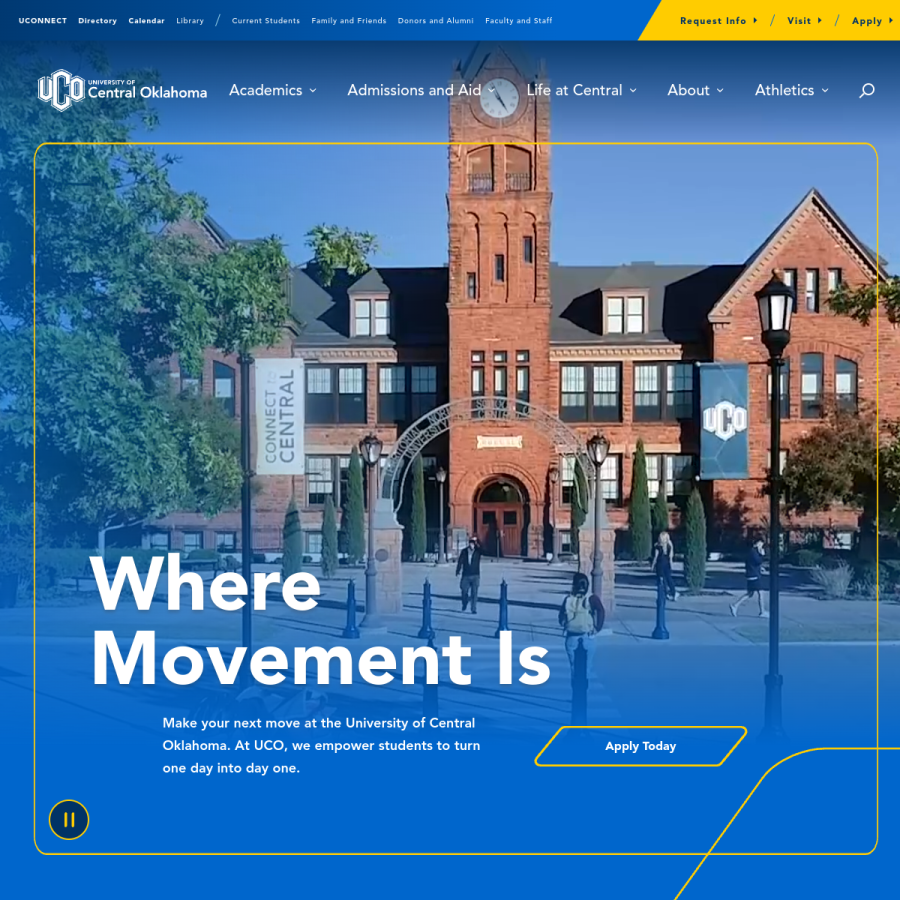uco.edu homepage screenshot