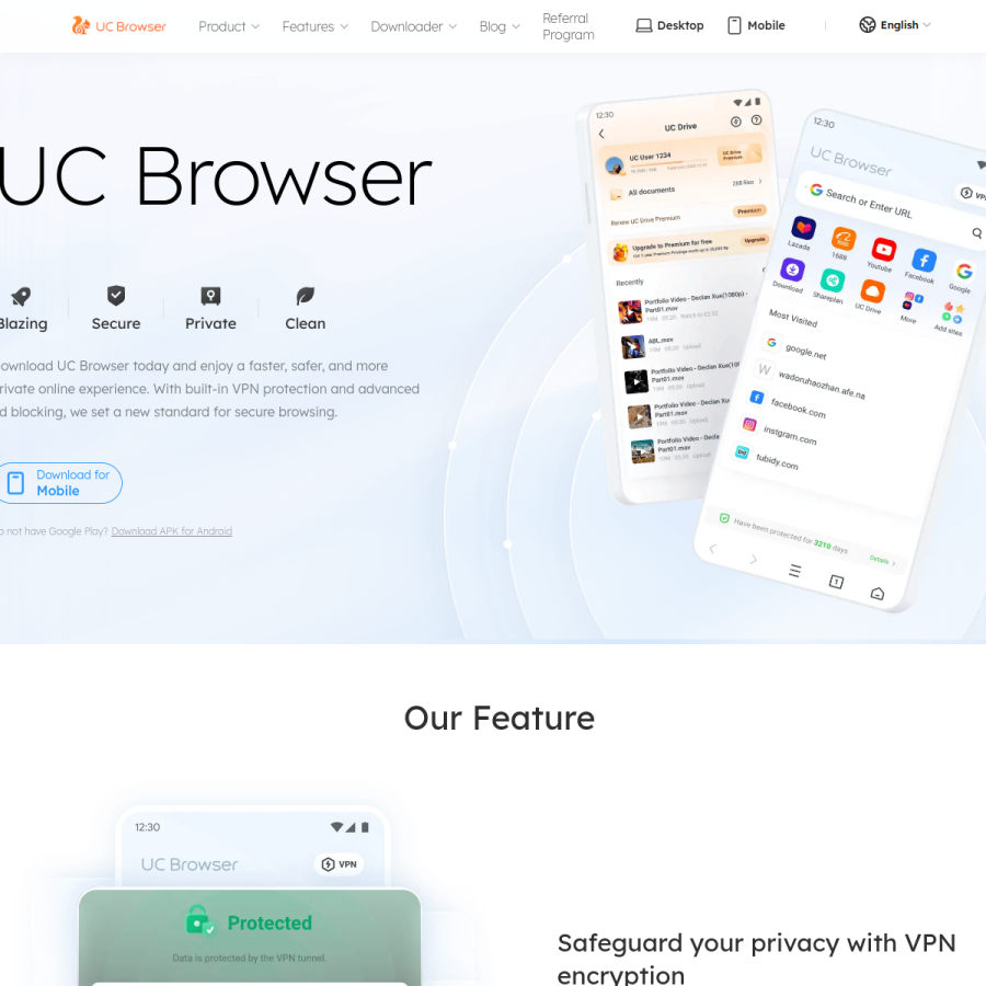 ucweb.com homepage screenshot