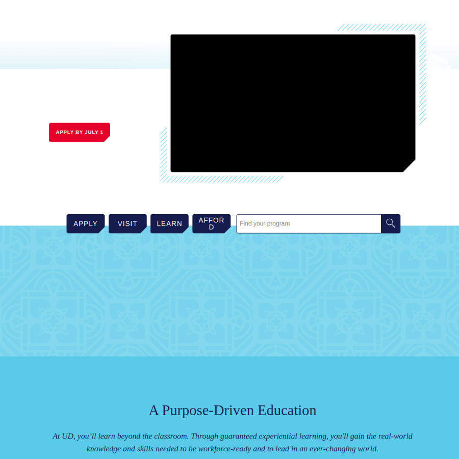udayton.edu homepage screenshot