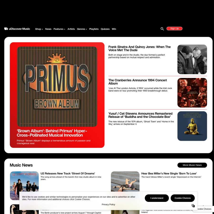udiscovermusic.com homepage screenshot