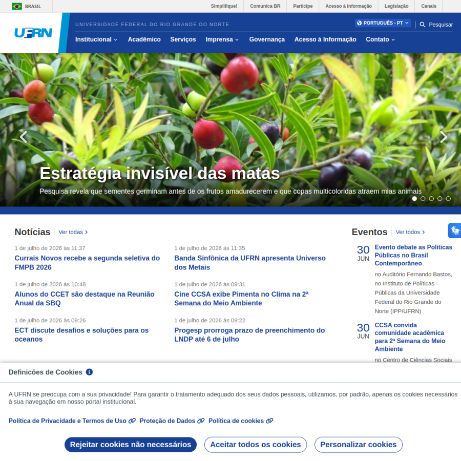 ufrn.br homepage screenshot