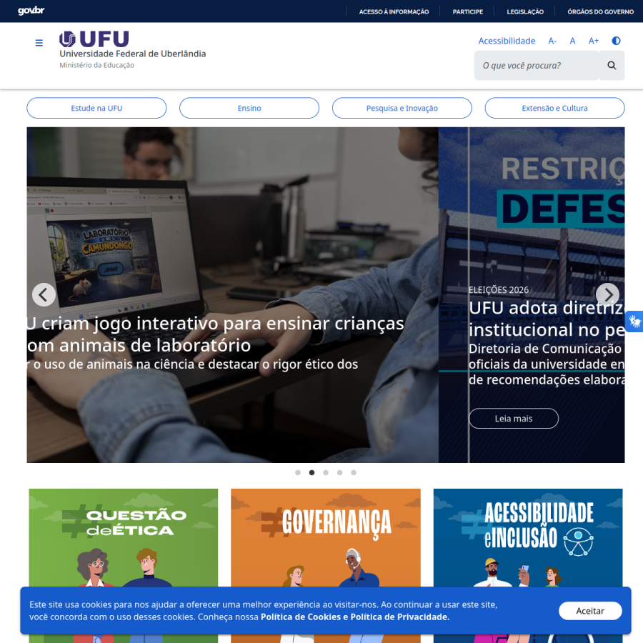 ufu.br homepage screenshot