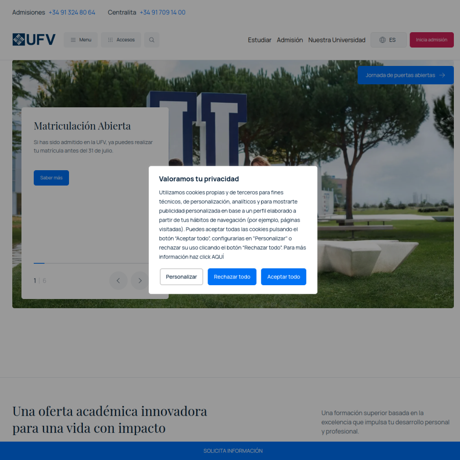 ufv.es homepage screenshot