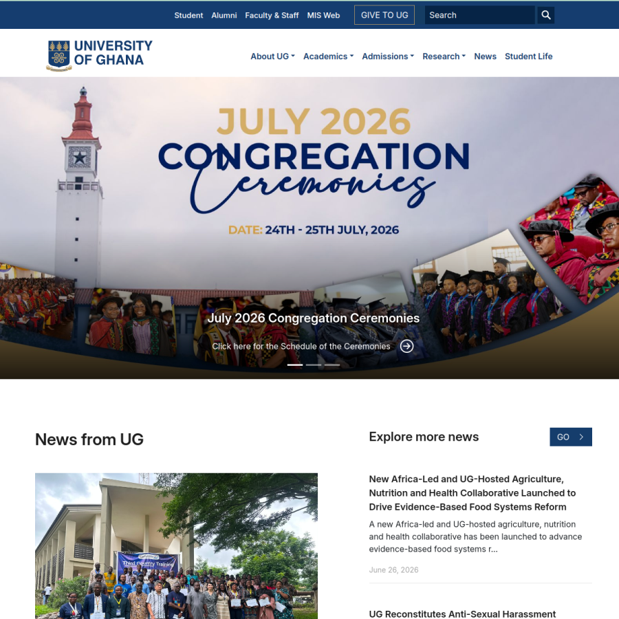 ug.edu.gh homepage screenshot
