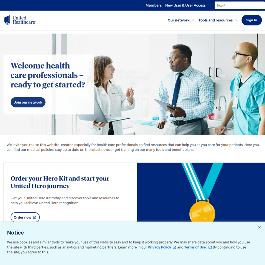 uhcprovider.com homepage screenshot