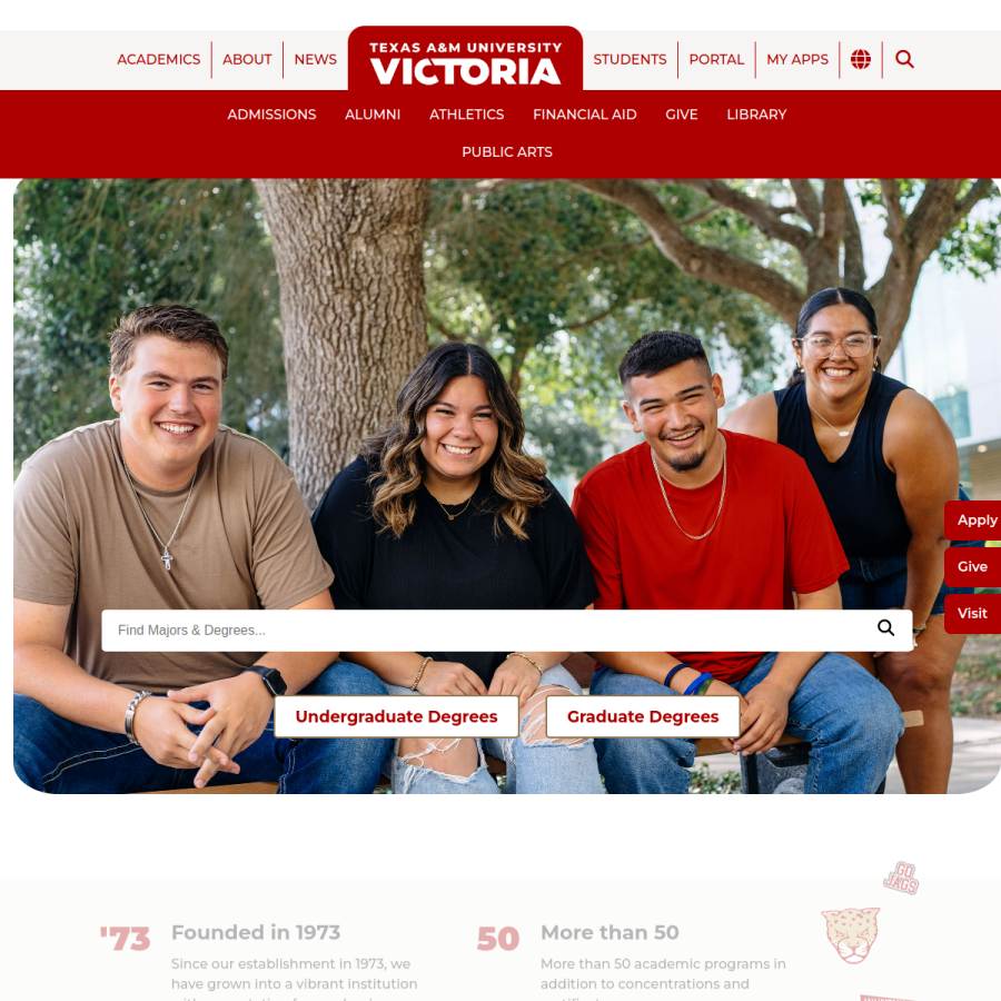 uhv.edu homepage screenshot