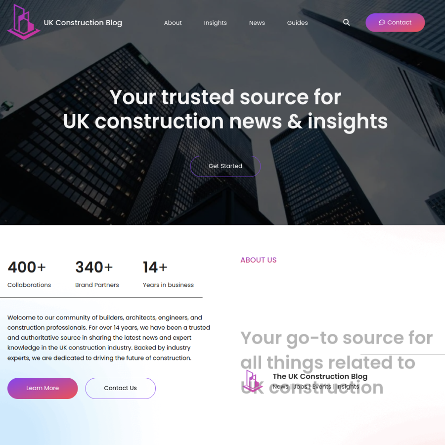 ukconstructionblog.co.uk homepage screenshot
