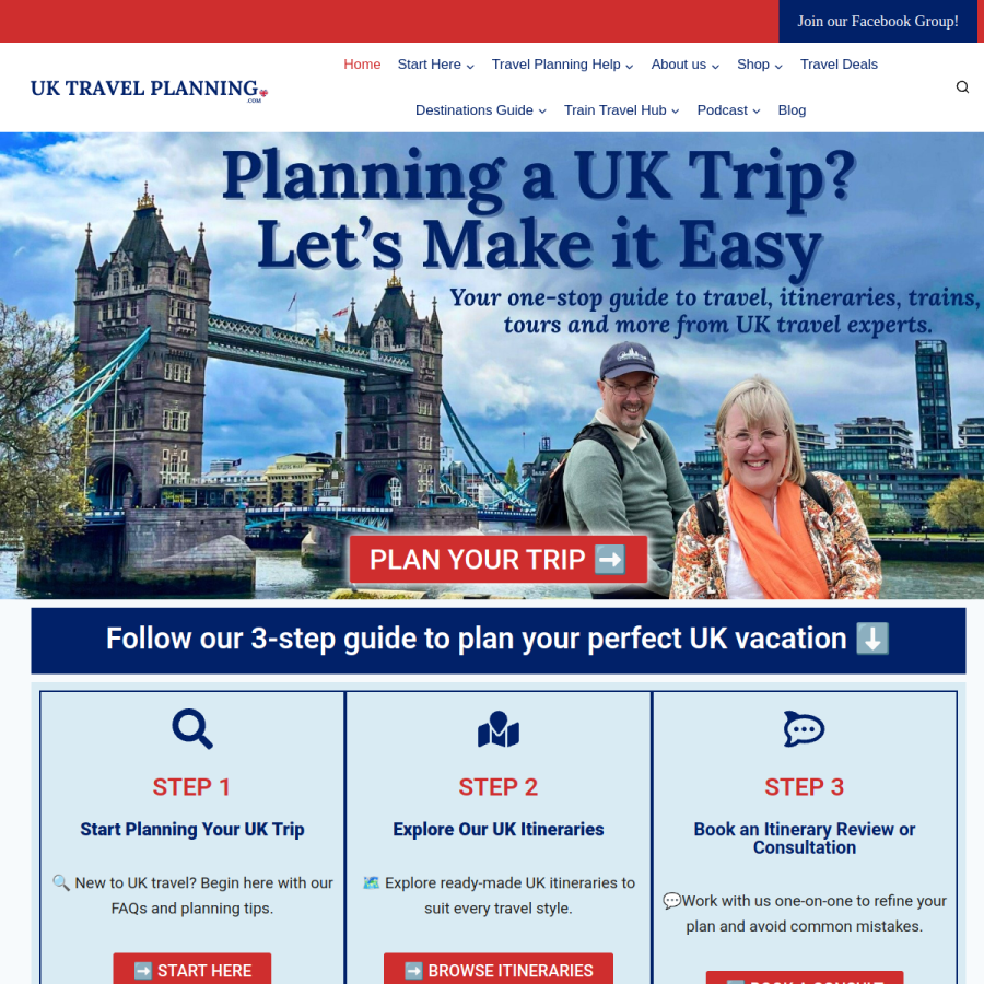 uktravelplanning.com homepage screenshot