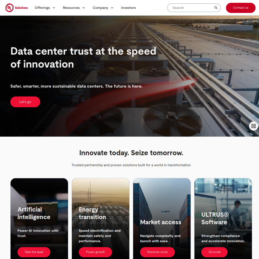 ul.com homepage screenshot