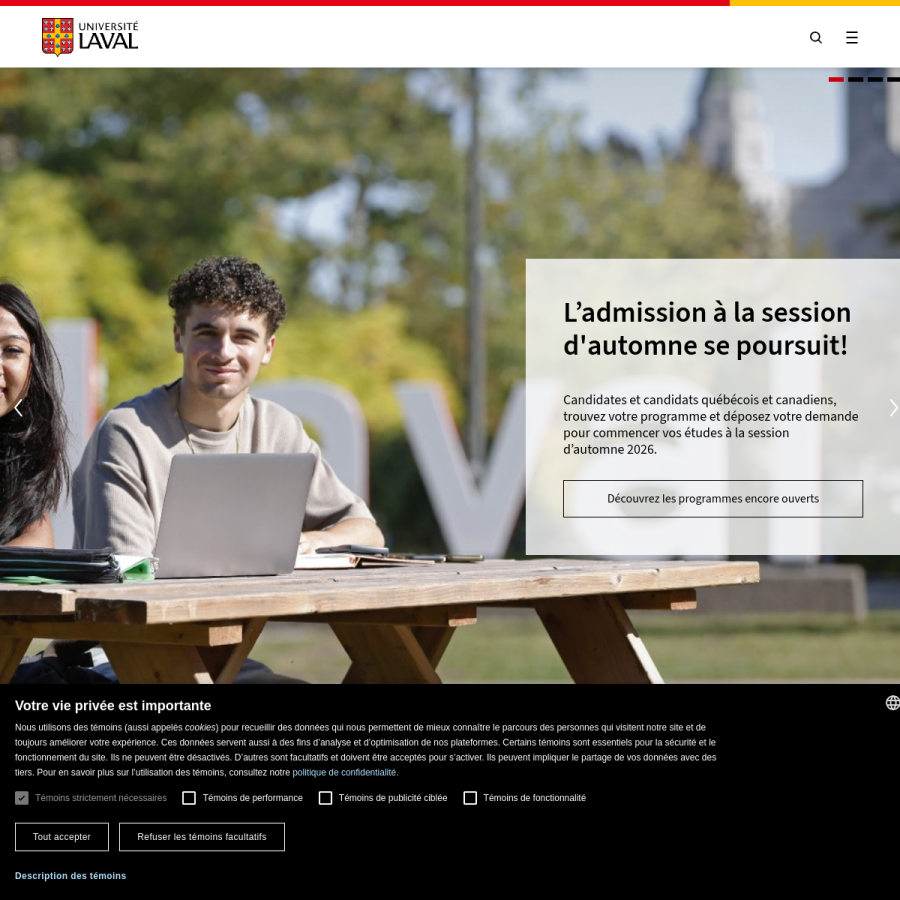 ulaval.ca homepage screenshot
