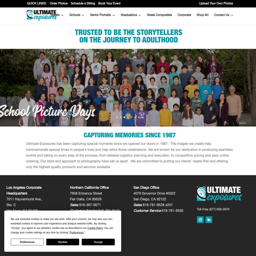 ultimateexposures.com homepage screenshot