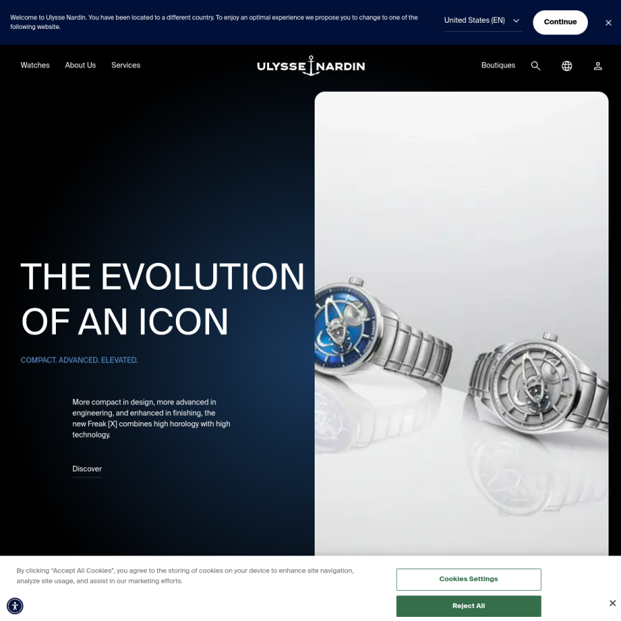 ulysse-nardin.com homepage screenshot