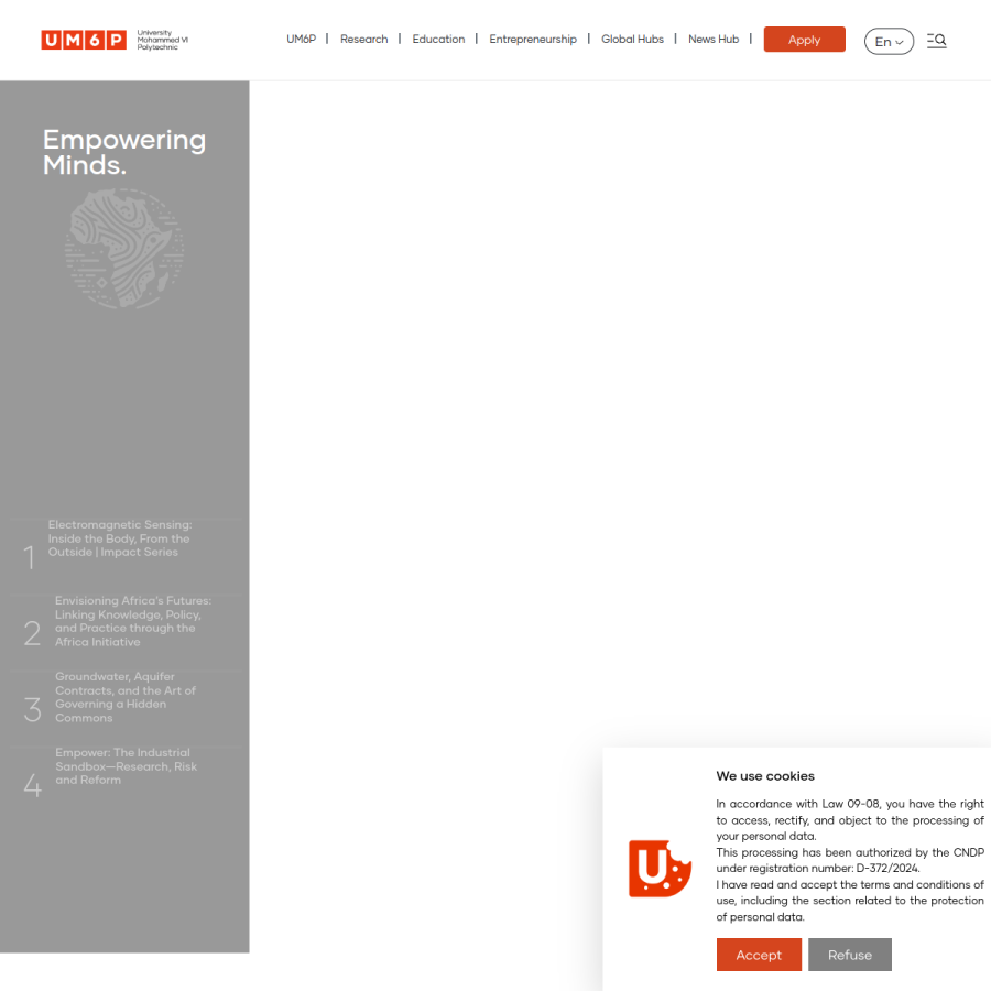 um6p.ma homepage screenshot