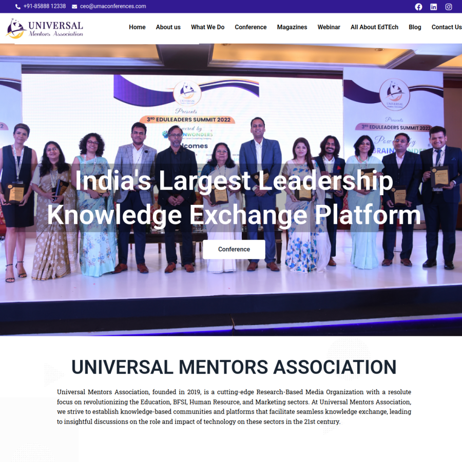 umaconferences.com homepage screenshot