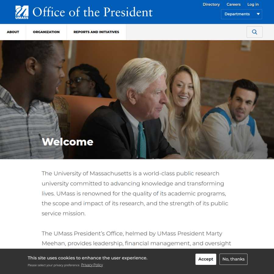 umassp.edu homepage screenshot
