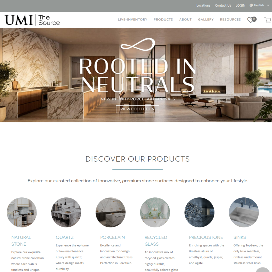 umistone.com homepage screenshot