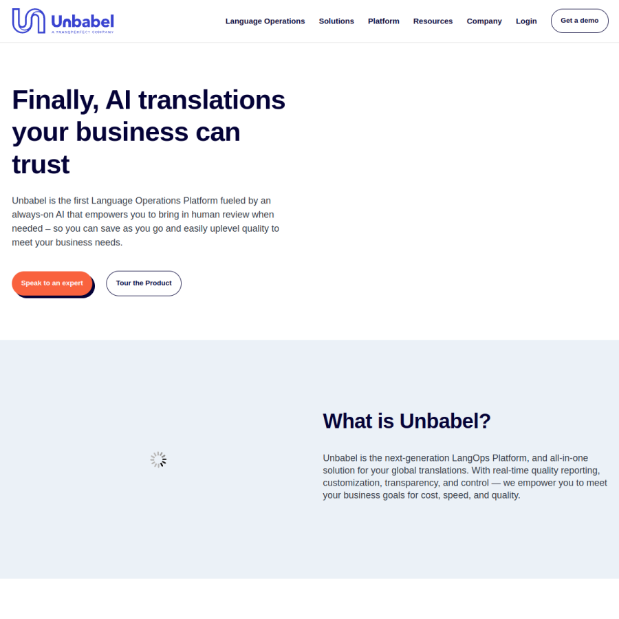 unbabel.com homepage screenshot